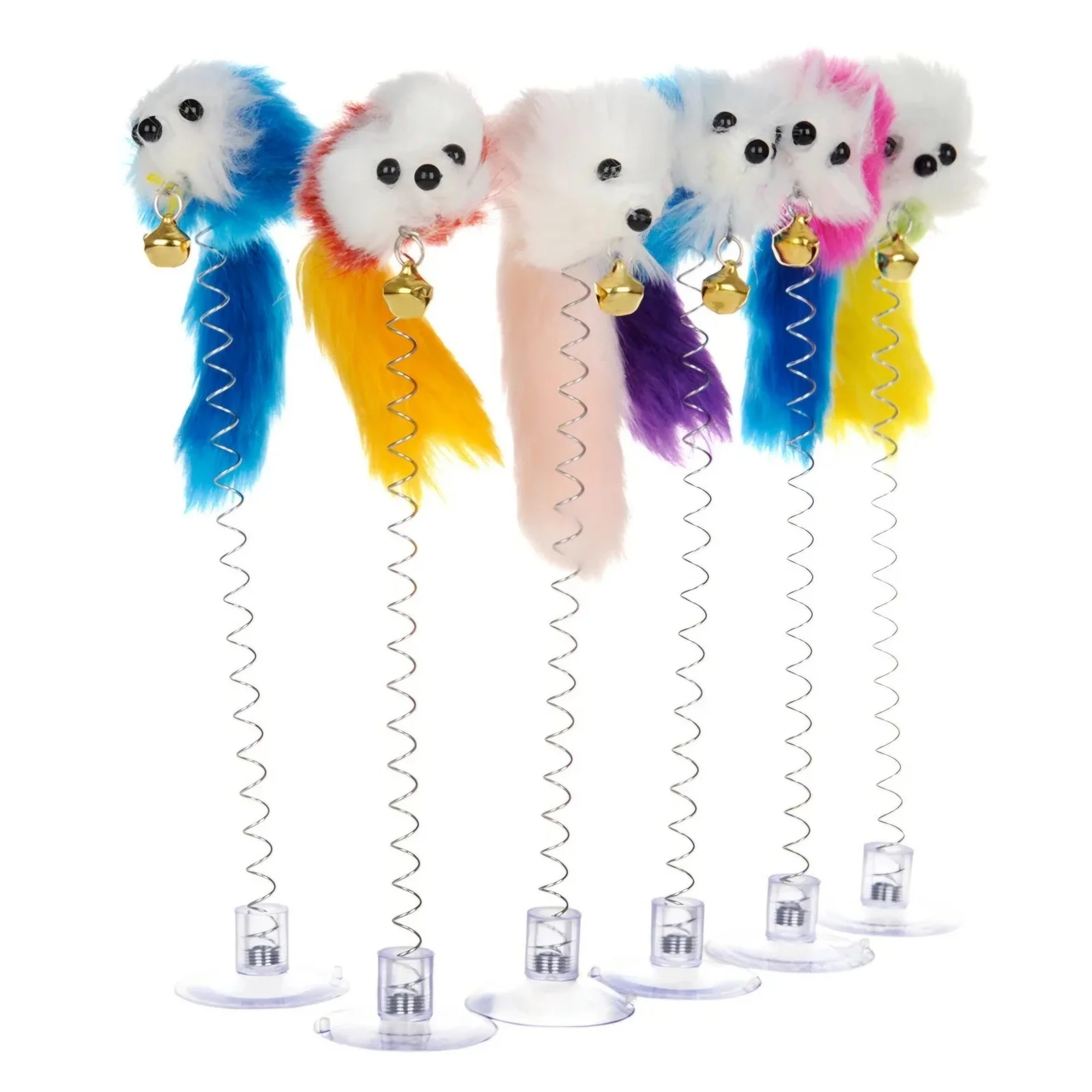 Cat Spring Suction Teaser Toy with Mouse