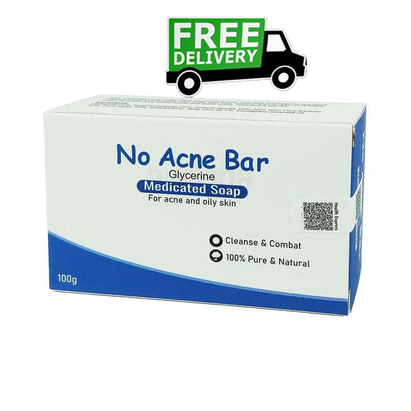 No Acne Bar Glycerine Medicated Soap Anti Acne & Pimples Treatment for Oily Skin (100gm)
