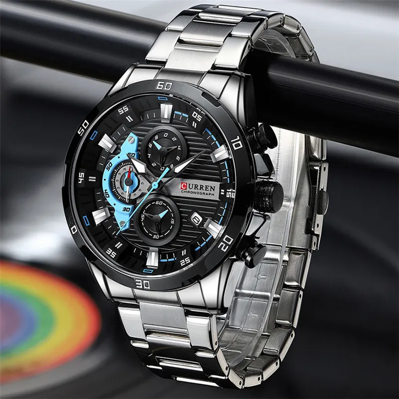 Curren 8402 - Silver Black image 2