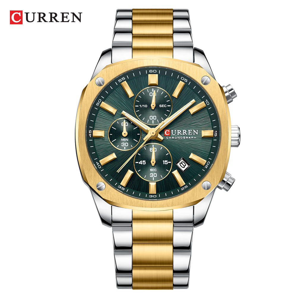 Curren 8490 - Silver Gold Green