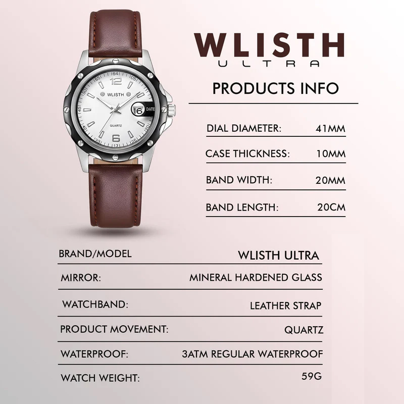 WLISTH Ultra | Durable Strong Luminous Date Calendar Business Watch image 2