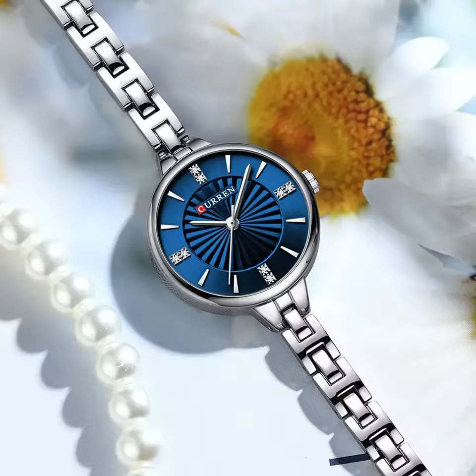 Curren 9097 CH For Women - Silver Blue image 2