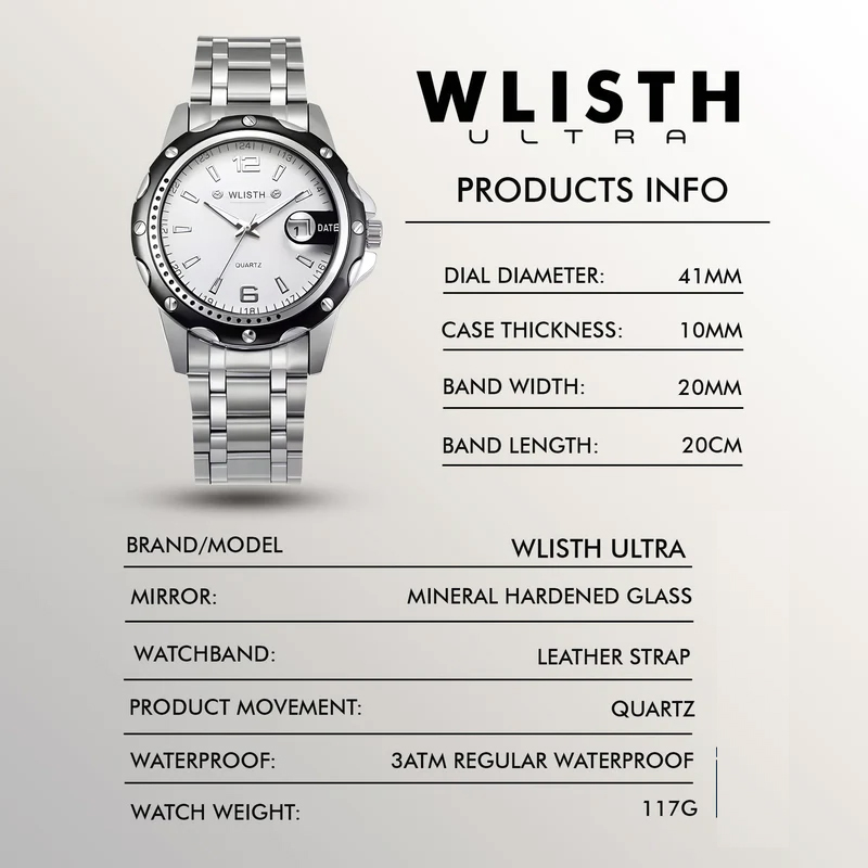 WLISTH Ultra | Strong Luminous Date Calendar Business Watch image 3