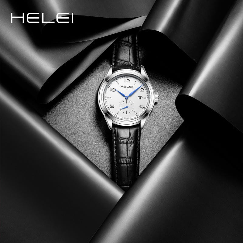 HELEI Artist Unisex leather strap fashionable wristwatch image 3