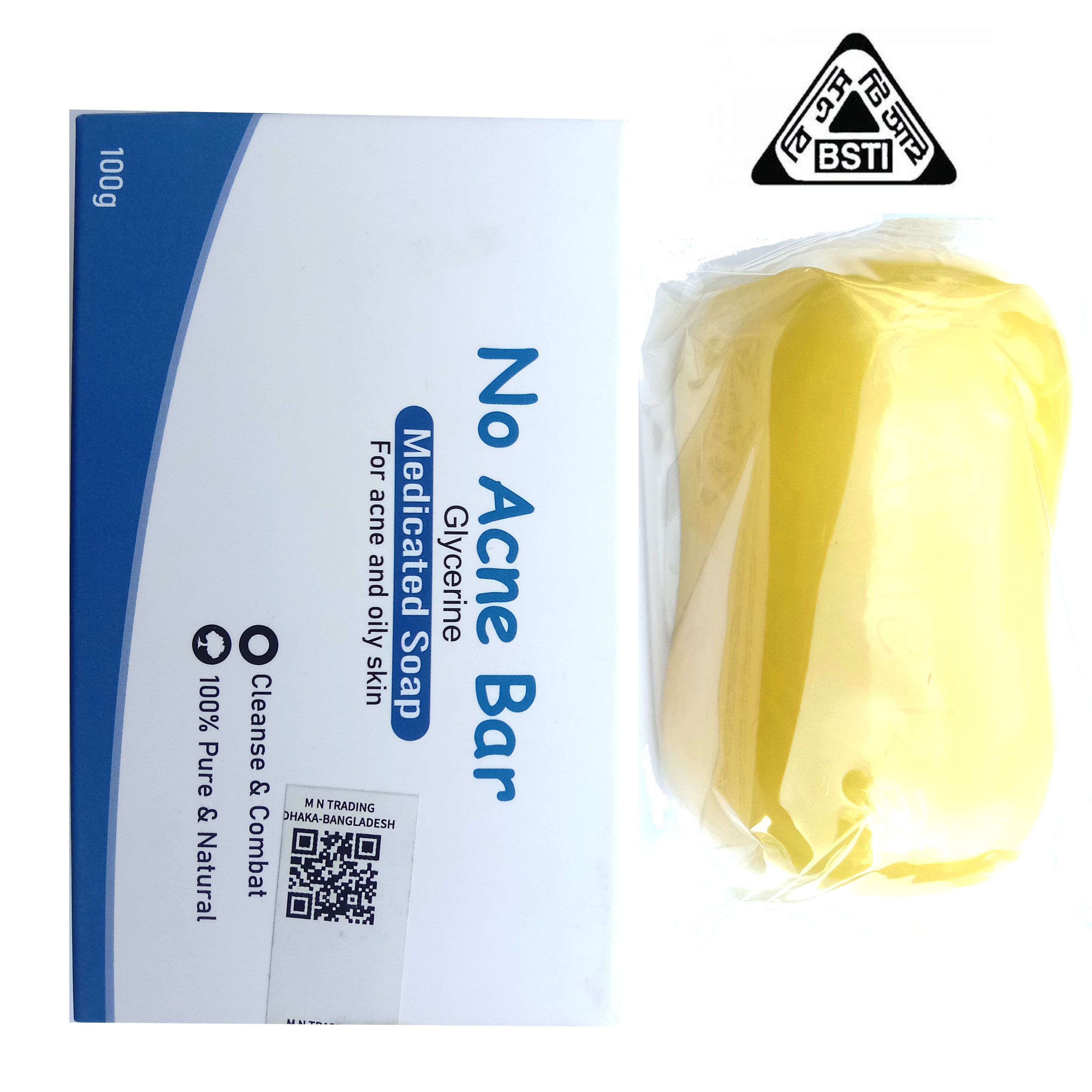 নো অ্যাকনে বার ব্রণ প্রতিরোধক গ্লিসারিন মেডিকেটেড সাবান ১০০গ্রাম image 2