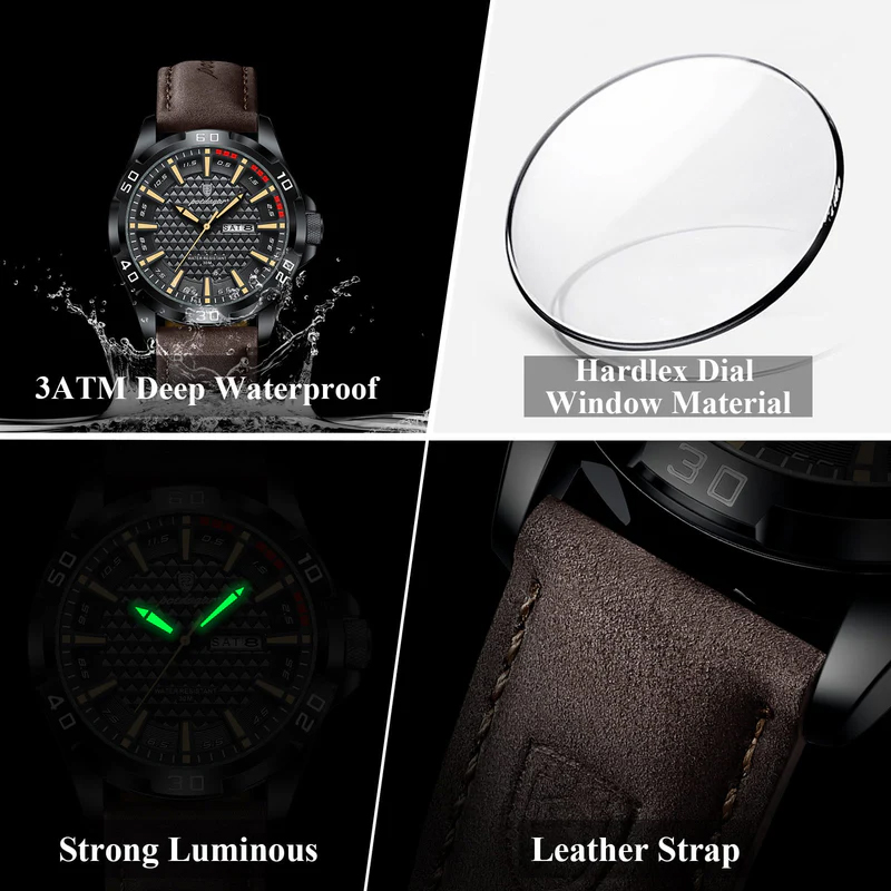 POEDAGAR AURION EDGE Dual Calendar Luxury Sport Watch image 3