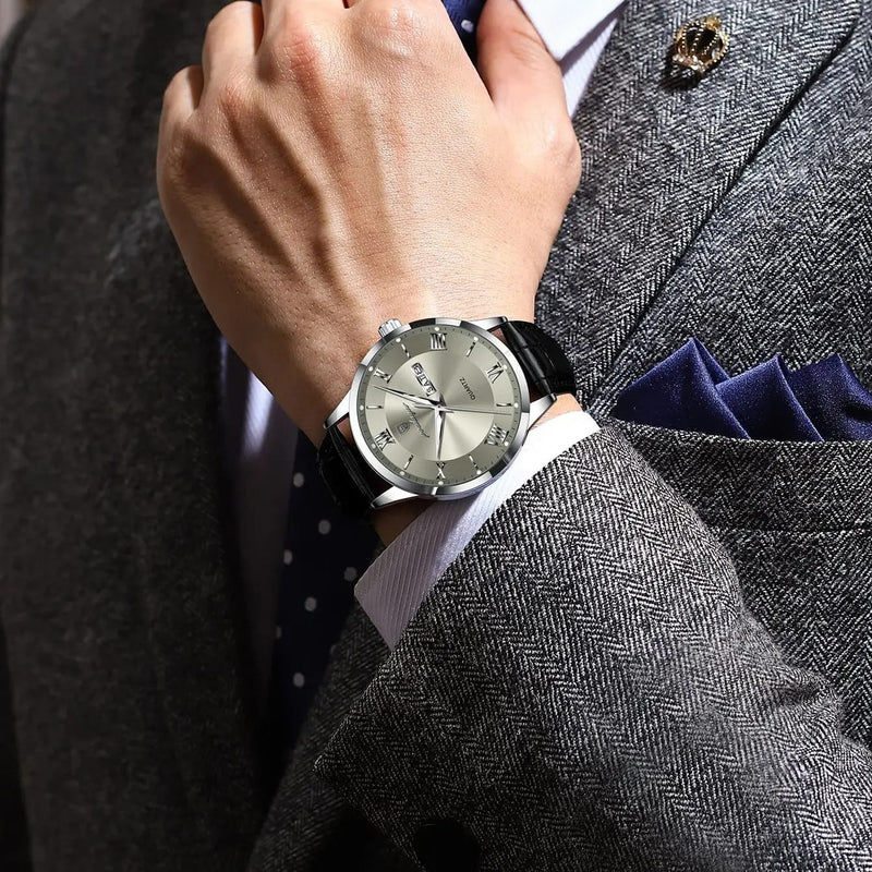 POEDAGAR IMPERIUM Luxury Leather Quartz Watch image 7