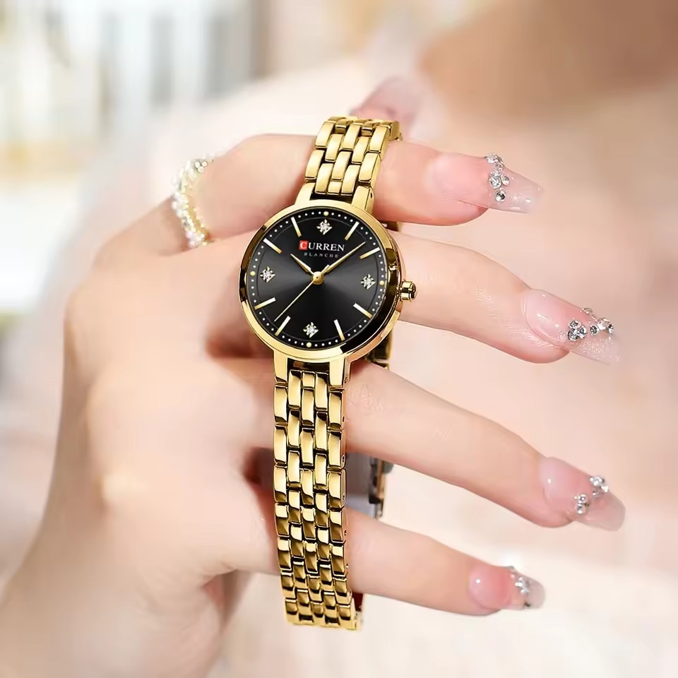 Curren 9106 Ladies Watch - Gold Black image 2