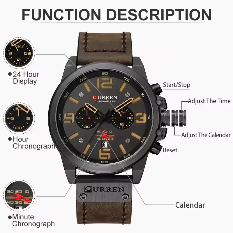 Curren 8314 - Black-Brown image 2