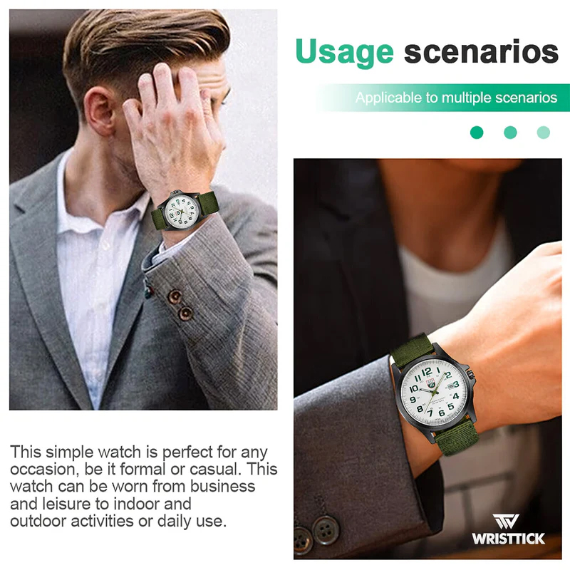 SOKI Army Green Man's Luxury Calendar Quartz Watch image 6