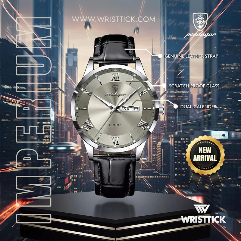 POEDAGAR IMPERIUM Luxury Leather Quartz Watch image 2