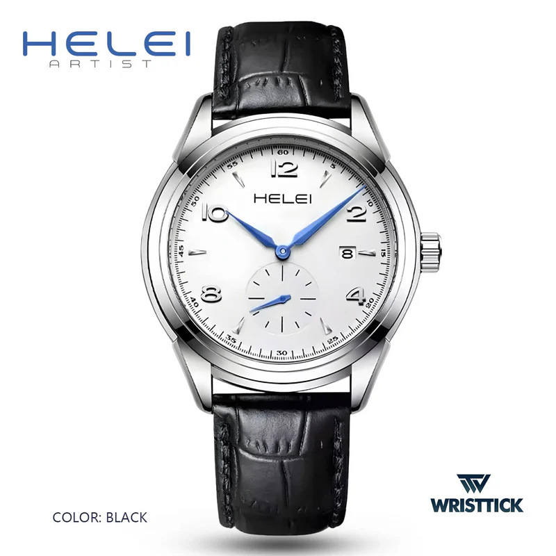 HELEI Artist Unisex leather strap fashionable wristwatch