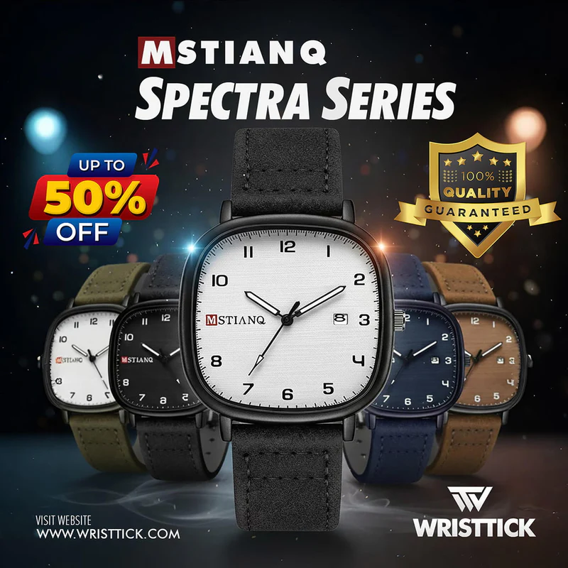 MSTIANQ Leather Strap Luxury Watch