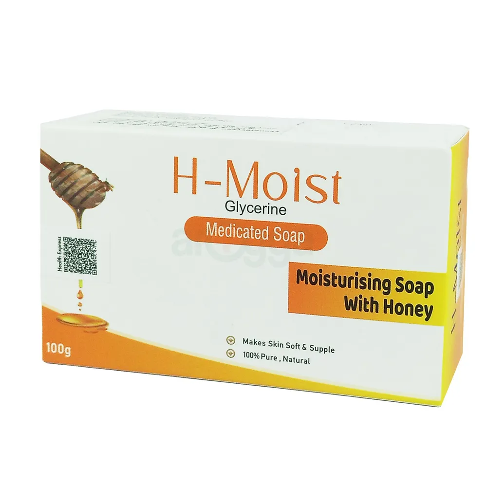 H-Moist Medicated Soap 100gm Honey & Glycerine Soap for Dry & Sensitive Ski