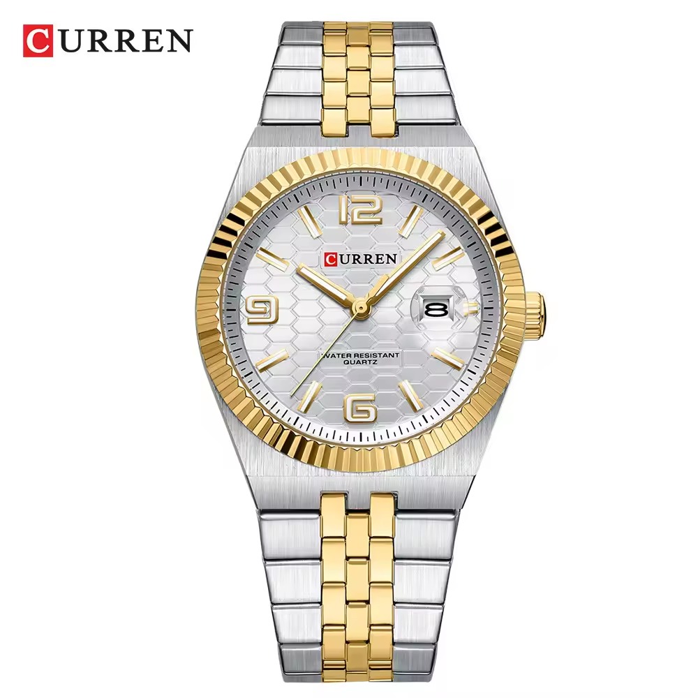 Curren 8498 CH For Women - Silver Gold White