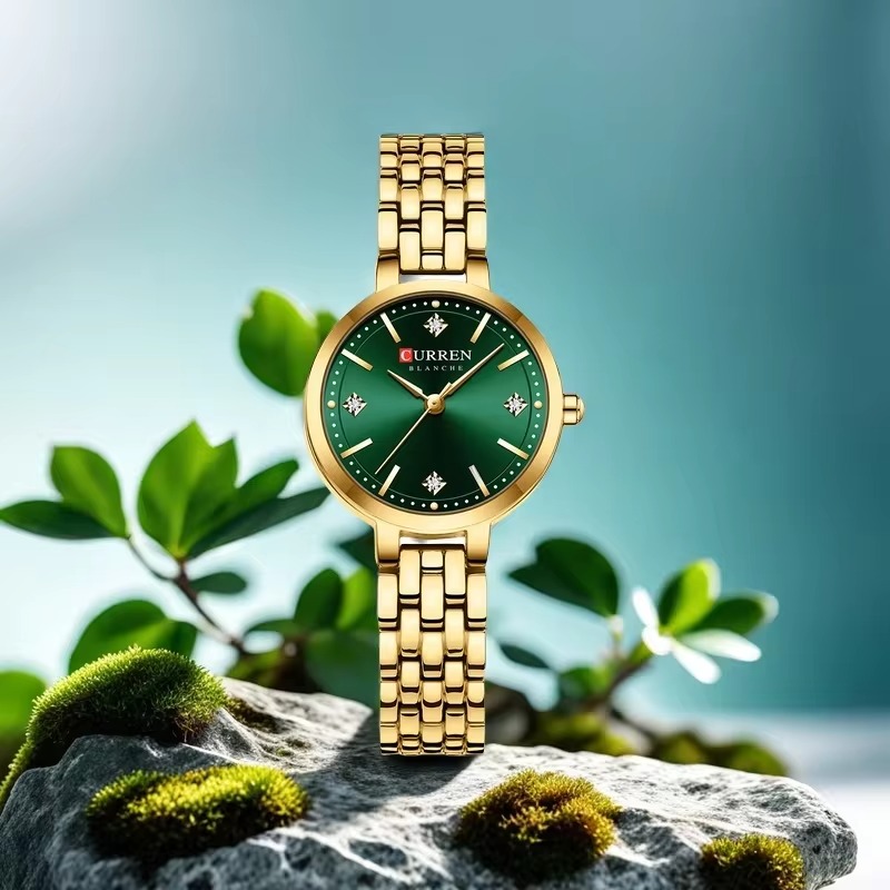 Curren 9106 Ladies Watch - Gold Green