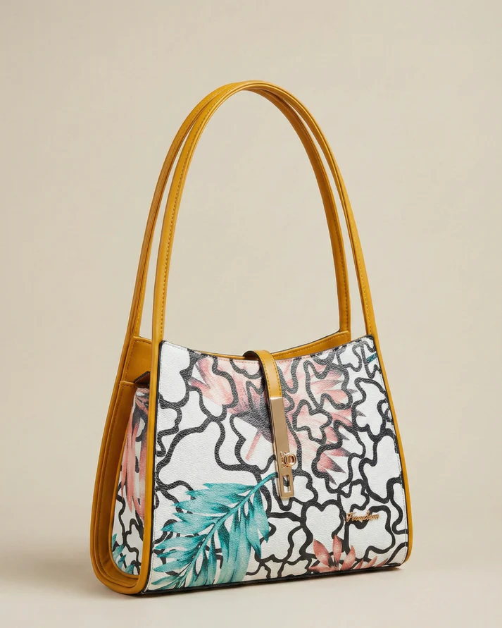Floral Grace Leather Tote